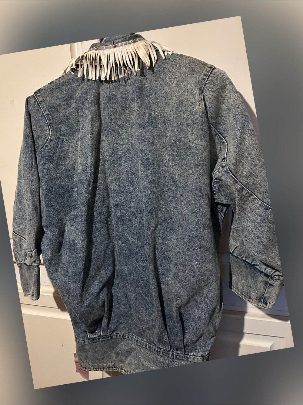 Vintage Fringe Star Denim Jacket - Small - Blue - Picture 2 of 4